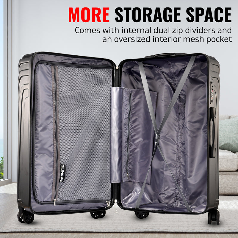 3pcs Travel Luggage Set Lightweight Trolley Suitcase Lock Carry On Bag Hard Case