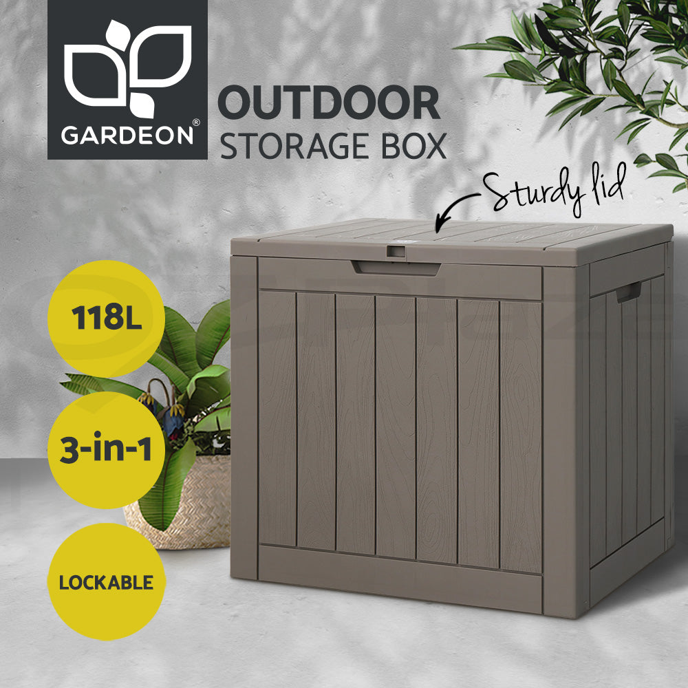 Gardeon Outdoor Storage Box Container Lockable Indoor Toy Tools Shed Garden