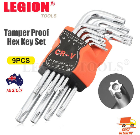 9pc Tamper Proof Torx Torks Star Wrench Hex Key Set Wrench H/D Brand New