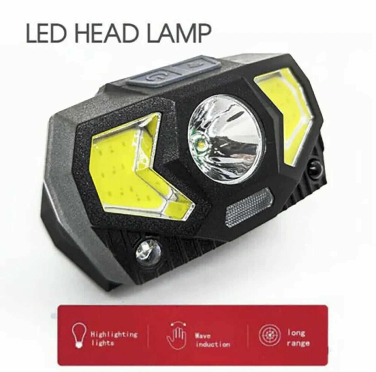 Head Torch LED Headlight COB Camping Headlamp USB Rechargeable Flashlight Lamp