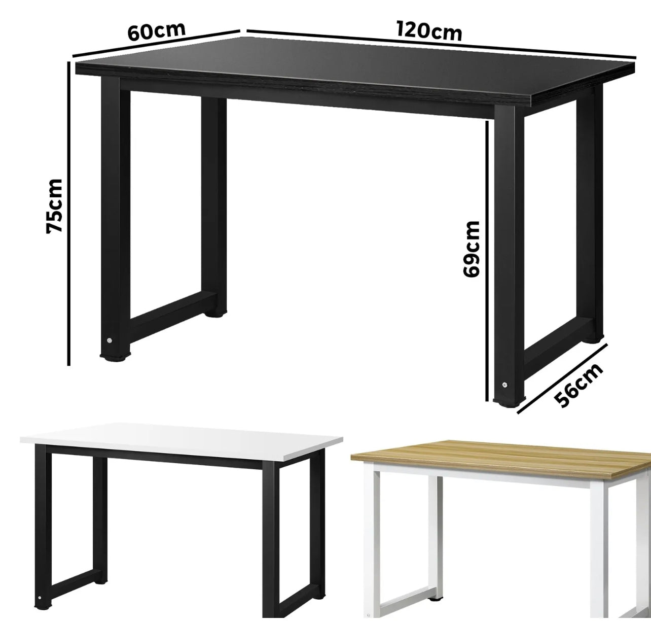 Oikiture Computer Desk Study Office Table Workstation Student Laptop Desks