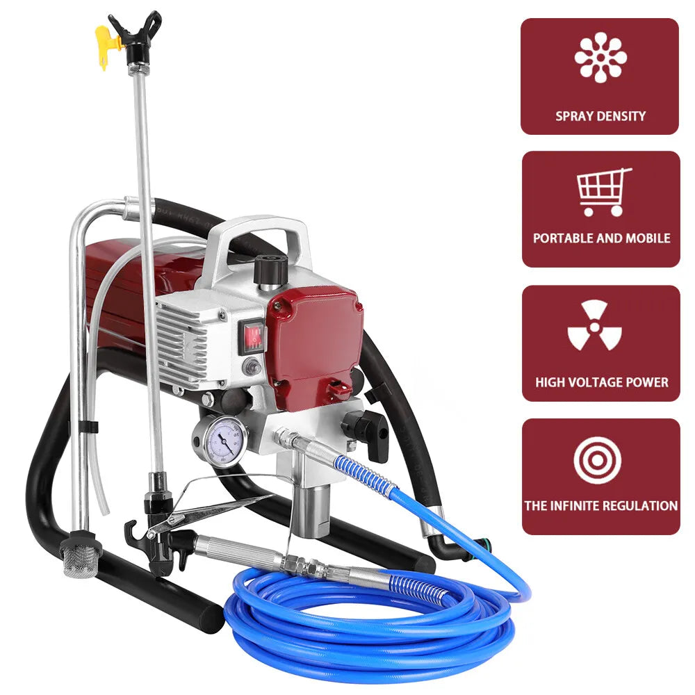 Airless Paint Sprayer Airless Spray Gun 3300PSI Painting Machine 2.2 L/MIN 1800W