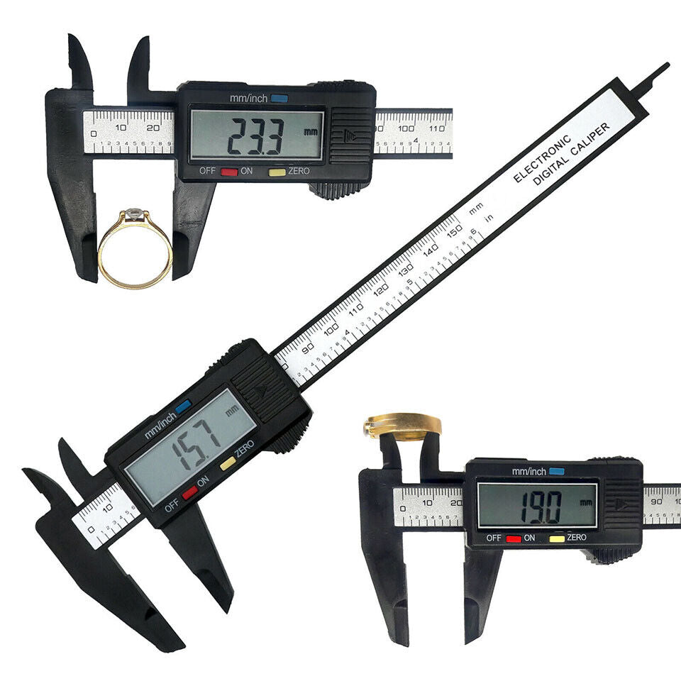 6'' Inch 150mm Digital Electronic Vernier Micrometer Caliper Gauge Carbon Fiber