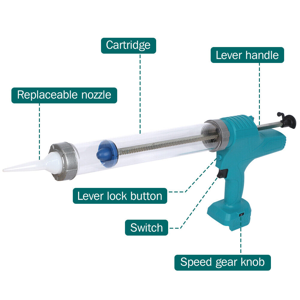 For Makita 18V without Battery Cordless Sausage Cartridge Caulking Gun 300/600ML