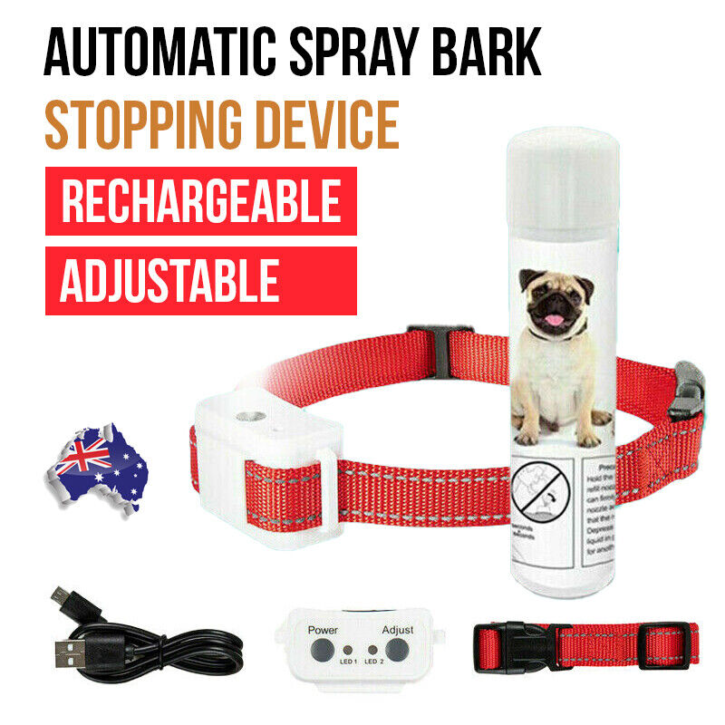 Dog Citronella Anti Bark Spray Collar Rechargeable Training Stop Barking Humane