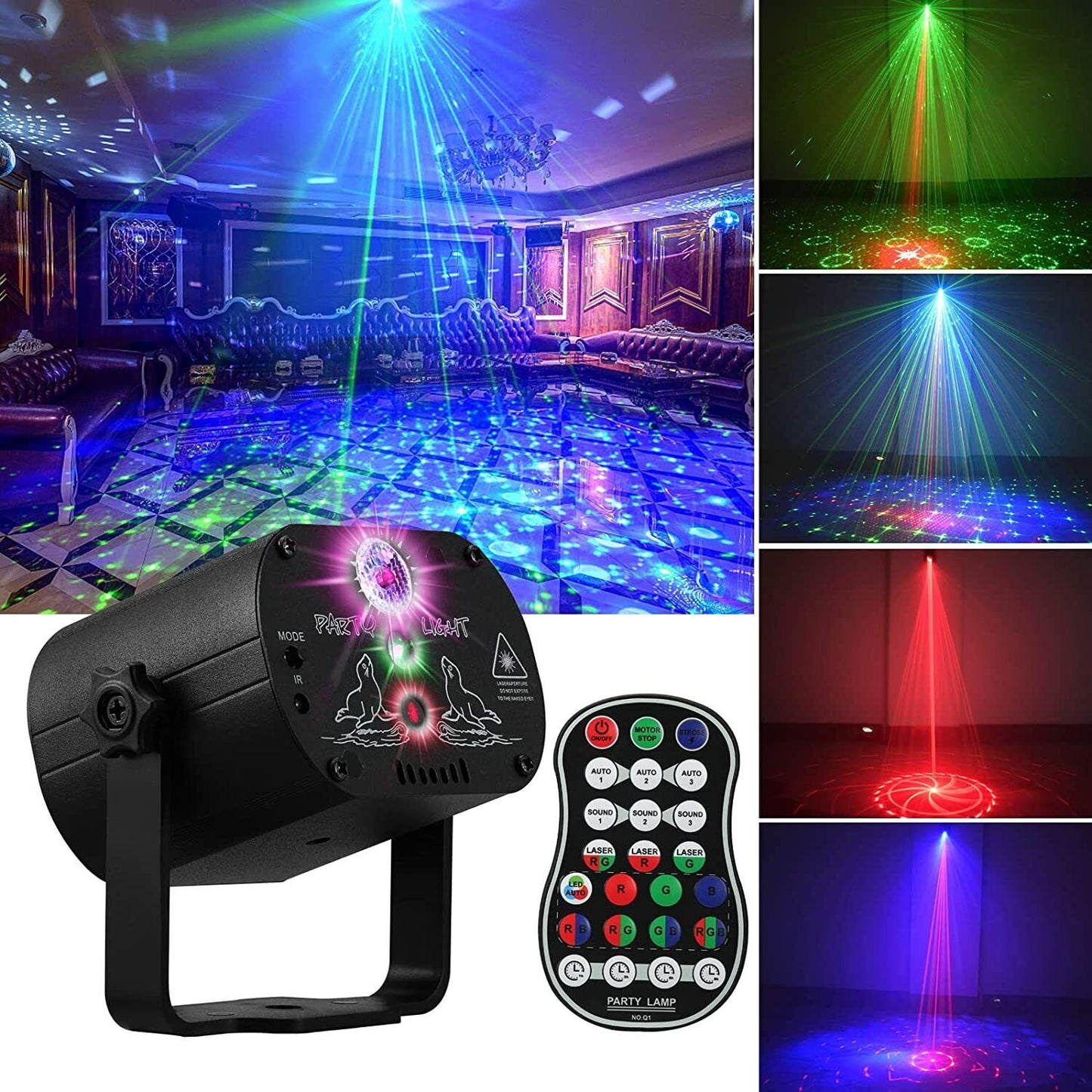 1240 Patterns LED RGB Laser Projector Stage Light DJ Disco Party KTV Club Lights