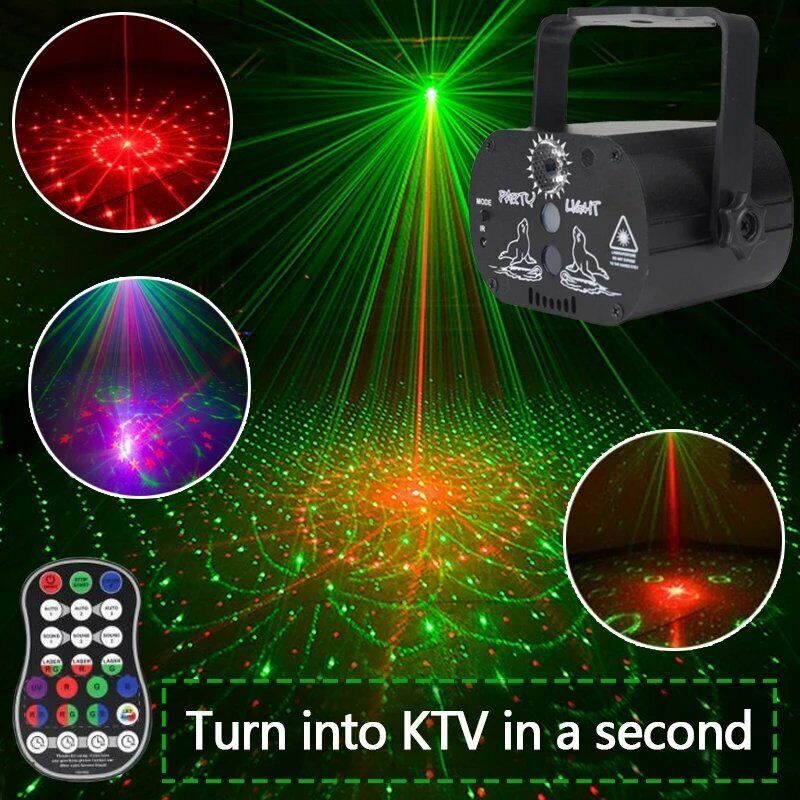 1240 Patterns LED RGB Laser Projector Stage Light DJ Disco Party KTV Club Lights