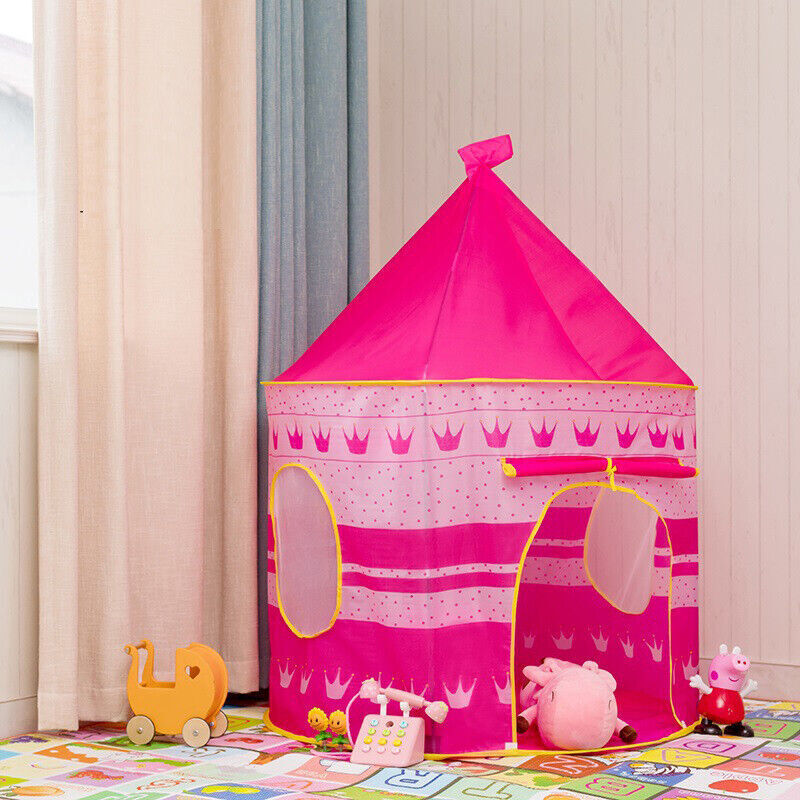 Kids Playhouse Play tent Pop Up Castle Princess Indoor Outdoor Girls Boys Gift