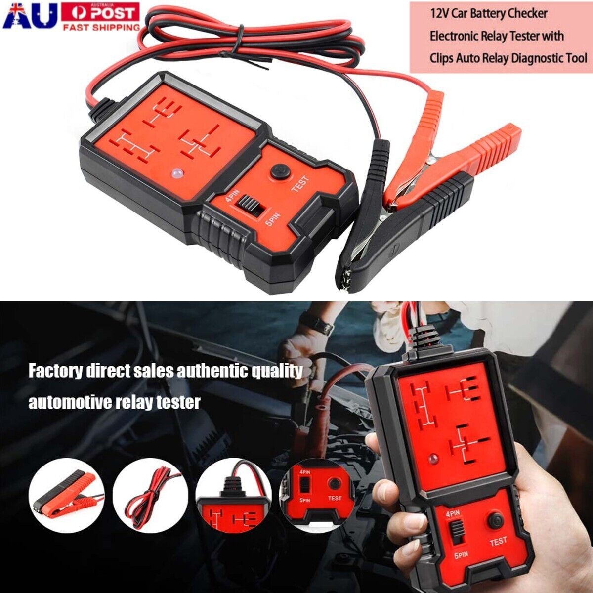 12V Electronic Automotive Relay Tester Auto Car Diagnostic Battery Checker Tool