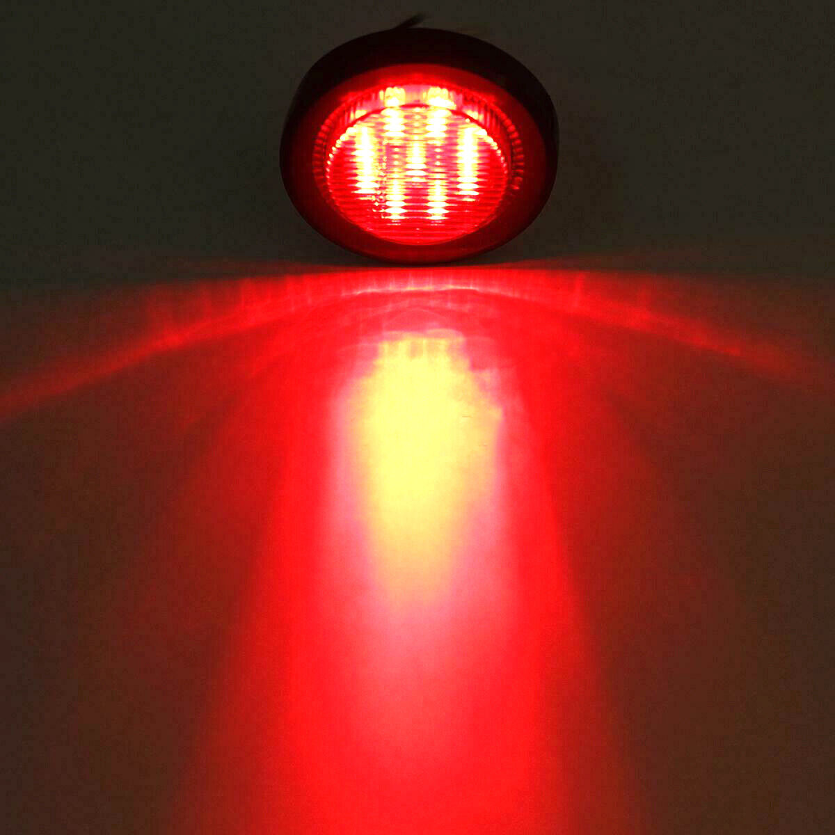 5x 2" Inch Red LED Round Side Marker LED Clearance Tail Light Truck Trailer 12V