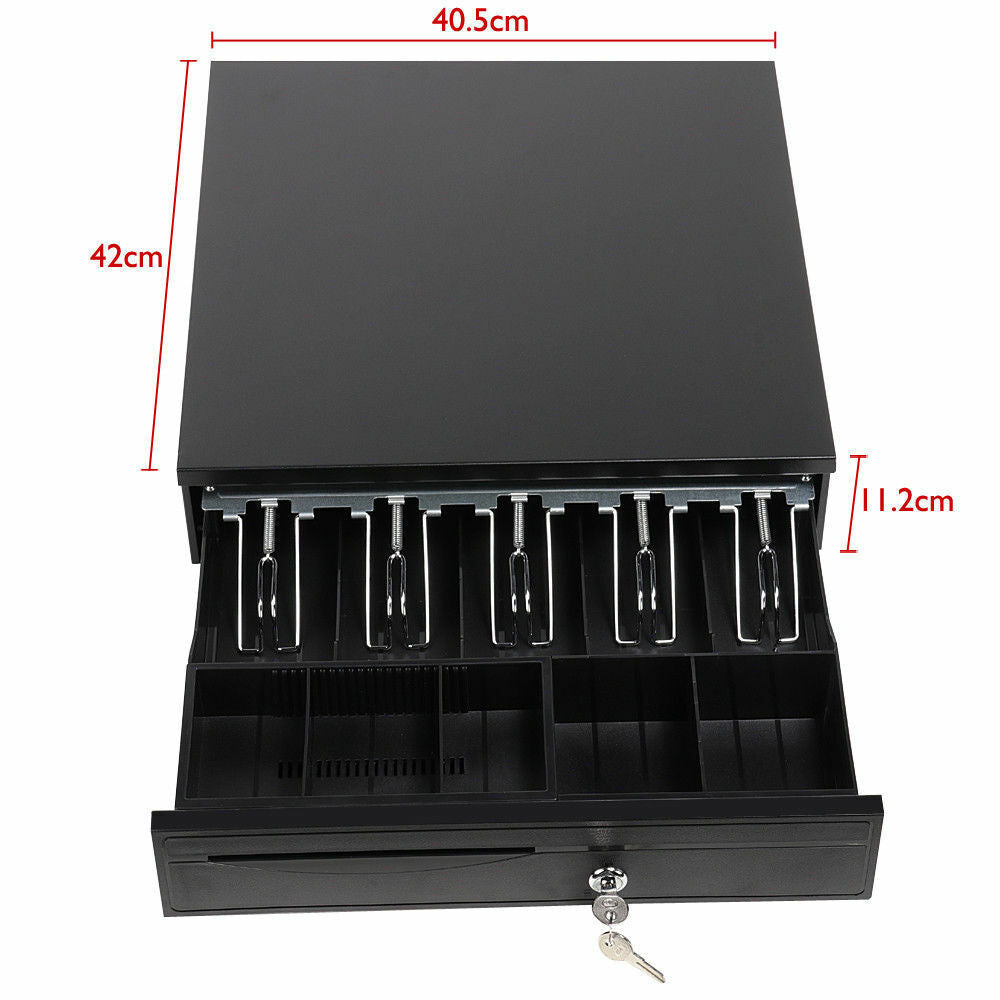 Manual/Electronic Heavy Duty Cash Drawer Cash Register POS 5 Bills 5 Coins Tray