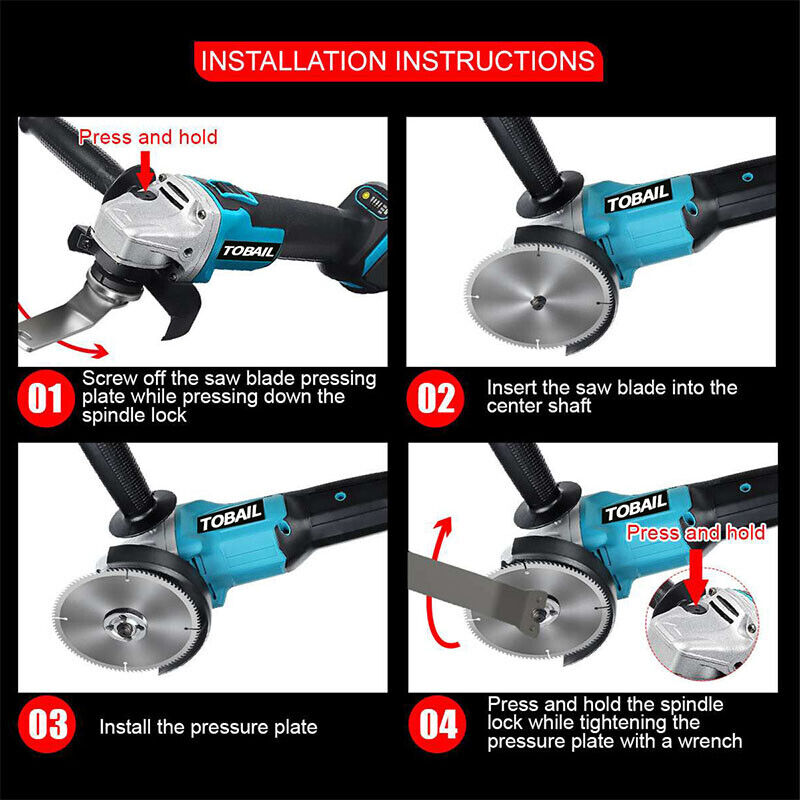 Cordless Brushless 125mm Angle Grinder Body Tool For Makita 18V Battery DGA504Z