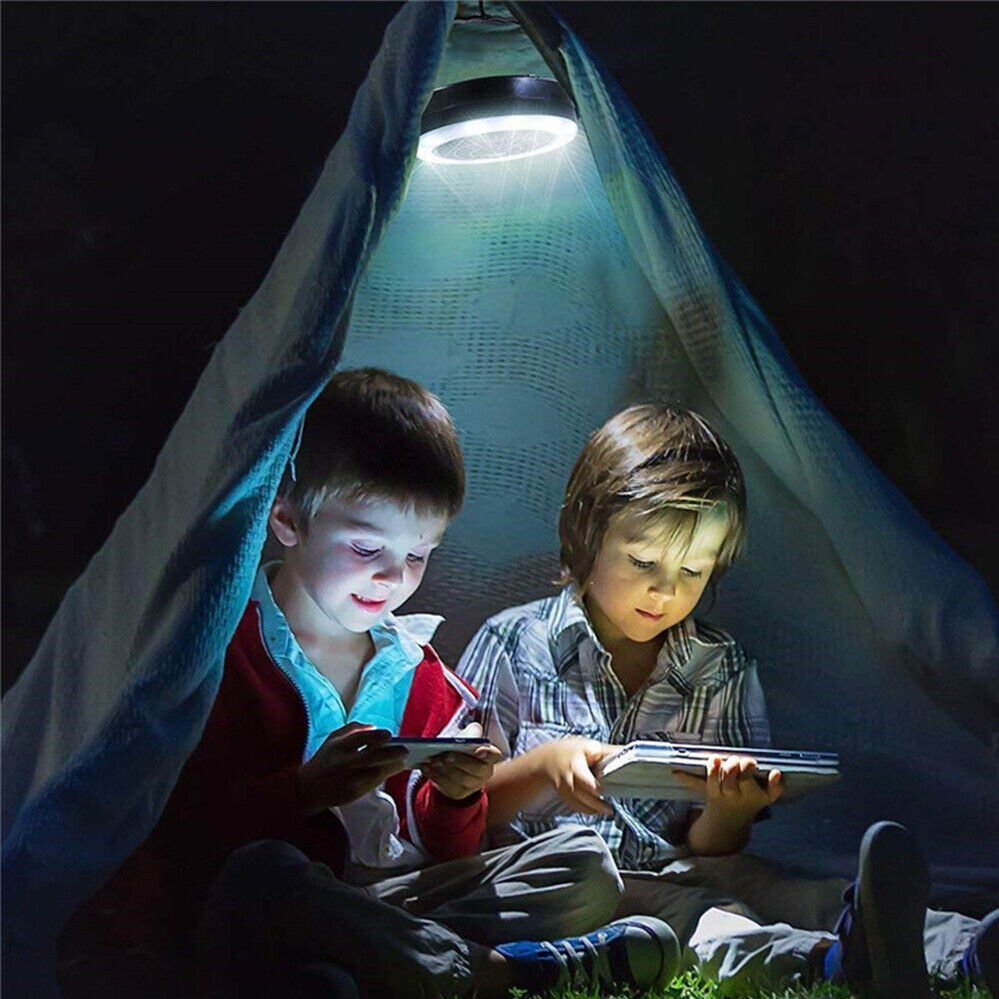 With Hook Portable LED Fan For Outdoor Tent Lamp Camping USB Rechargeable 2 in 1