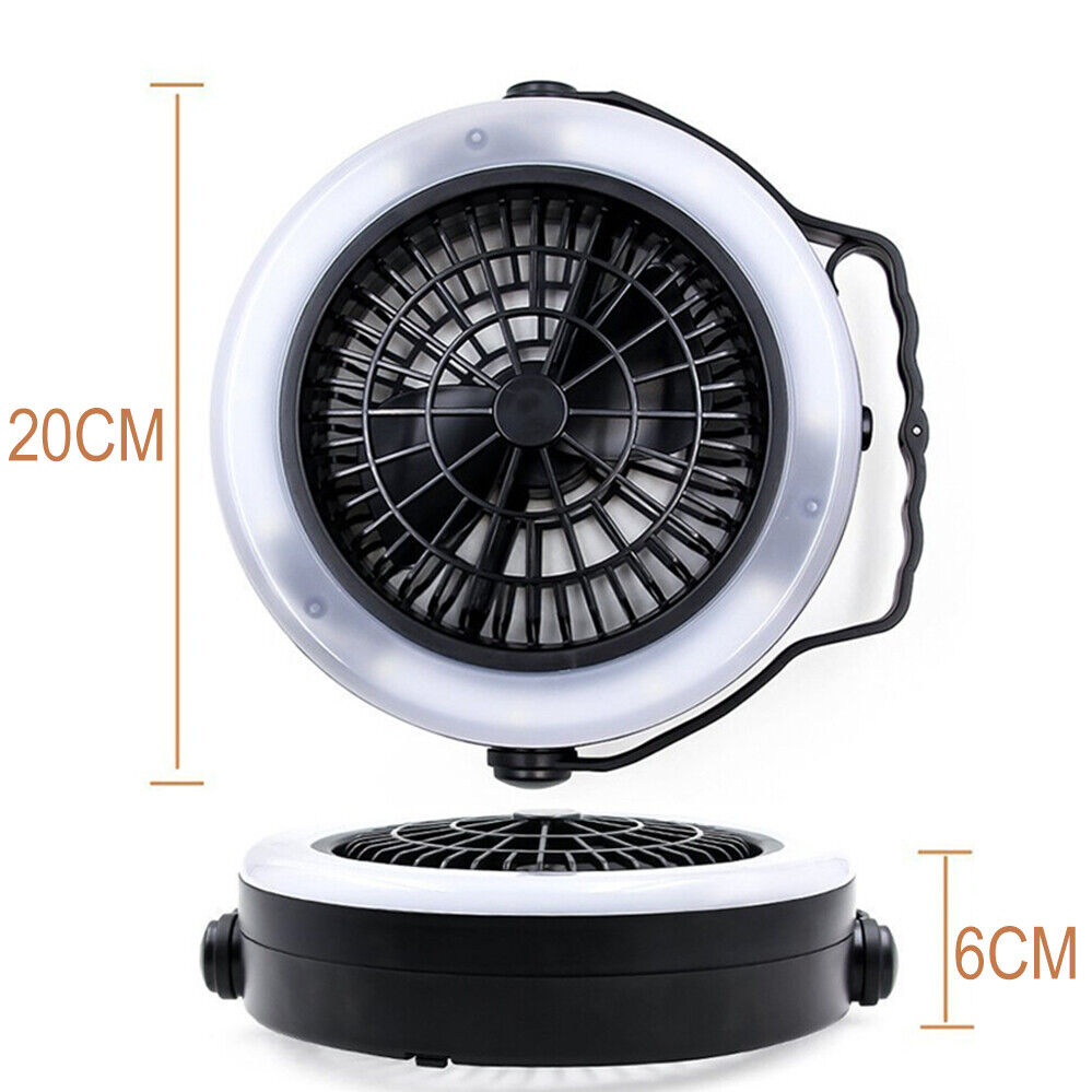 With Hook Portable LED Fan For Outdoor Tent Lamp Camping USB Rechargeable 2 in 1