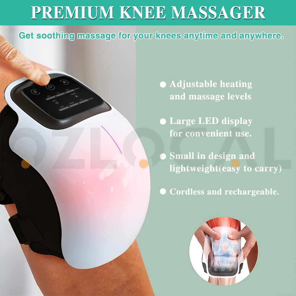 Electric Knee Massager Smart Infrared Heating Therapy Pain Relief Rechargeable