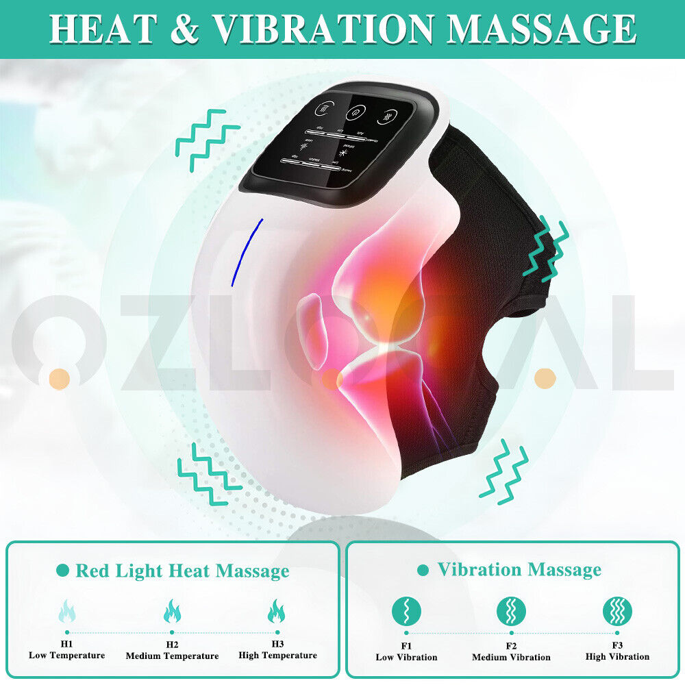 Electric Knee Massager Smart Infrared Heating Therapy Pain Relief Rechargeable