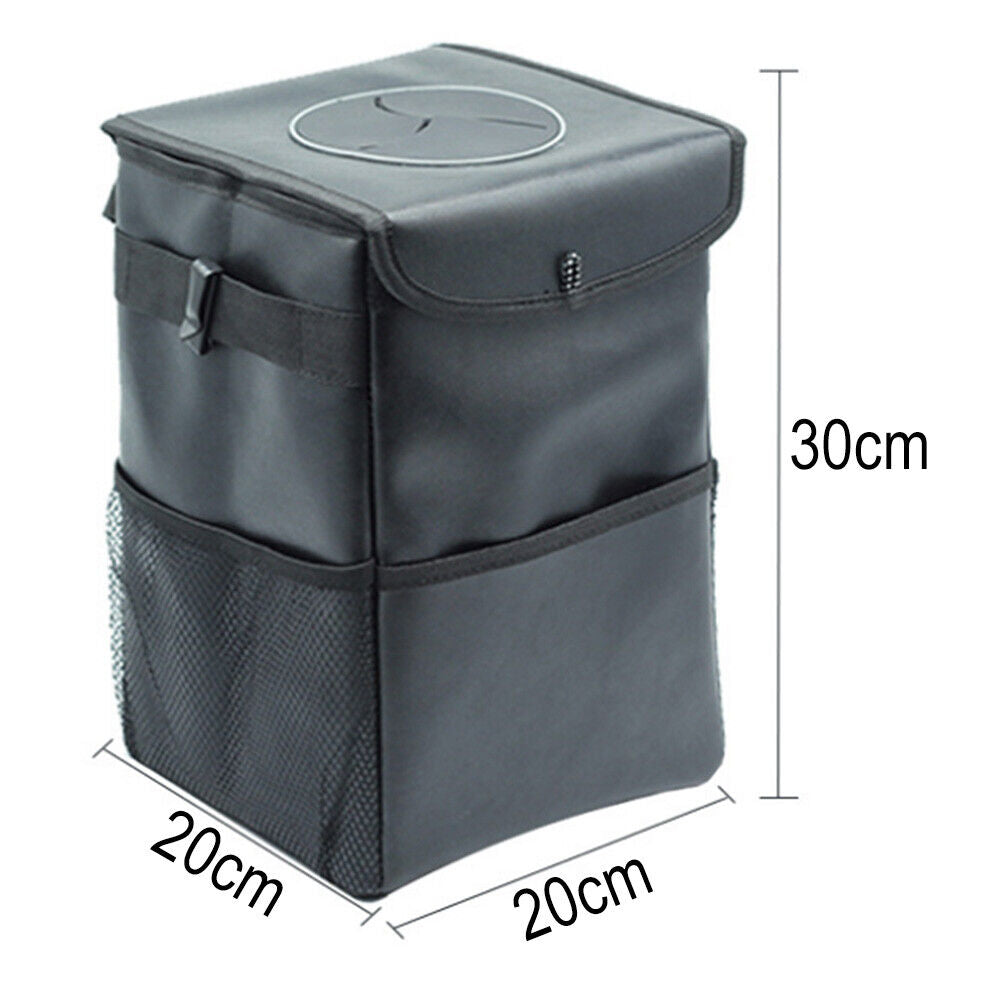 Waterproof Car Organizer Trash Can with Lid Bin Storage Garbage Bag Waste Basket