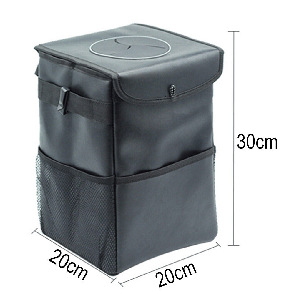 Waterproof Car Organizer Trash Can with Lid Bin Storage Garbage Bag Waste Basket