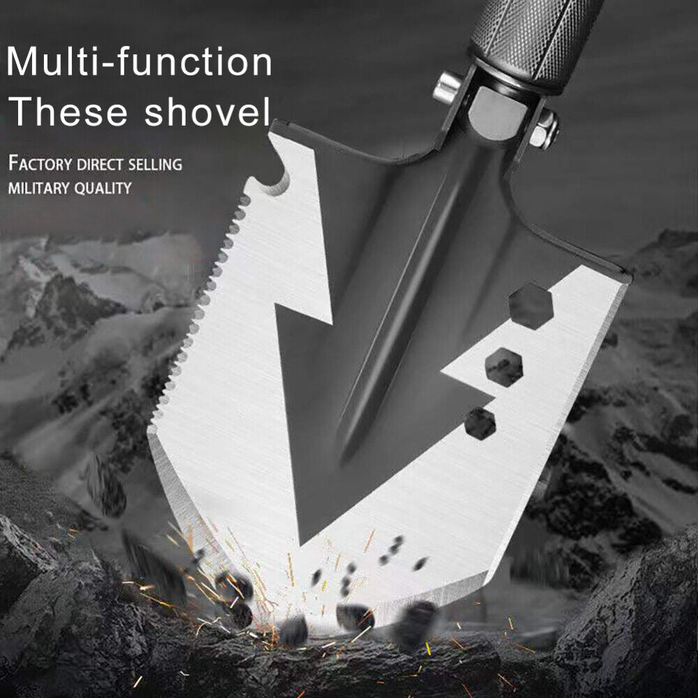 Camping Shovel Folding Outdoor Survival Tools Multifunction Hiking Military AU