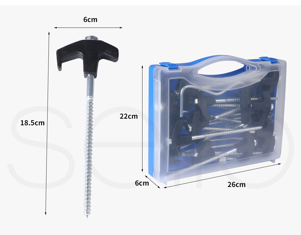 Mountview Tent Pegs Heavy Duty Screw Steel Camping Outdoor In Ground Stakes 20x