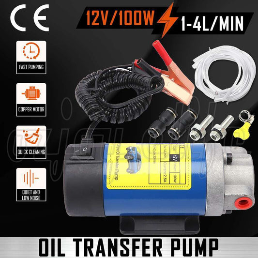 12V Portable Electric Oil Transfer Pump Extractor Fluid Suction Diesel Siphon OZ