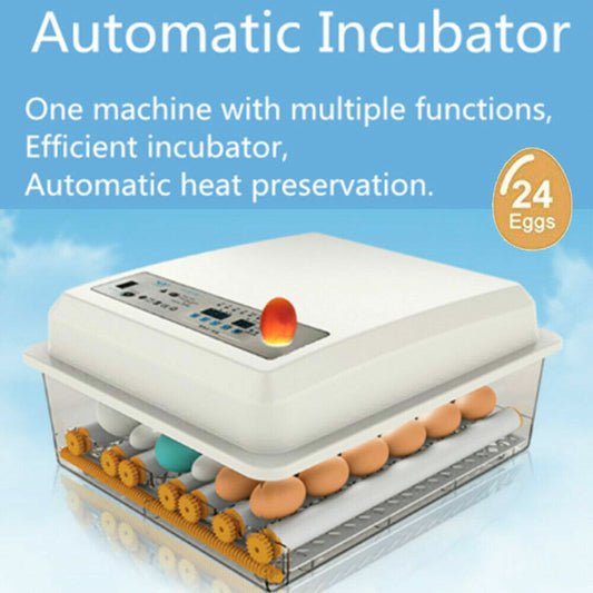 24 Eggs Incubator Fully Automatic Digital Led Turning Chicken Duck Eggs Poultry