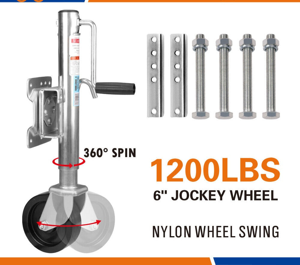 6" Trailer Jockey Wheel Swivel Swing Up 540kg 1200LBS Caravan Boat Heavy Duty