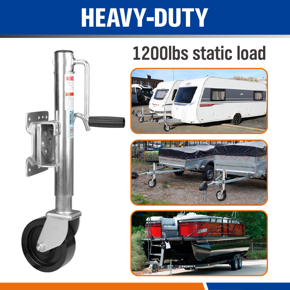 6" Trailer Jockey Wheel Swivel Swing Up 540kg 1200LBS Caravan Boat Heavy Duty