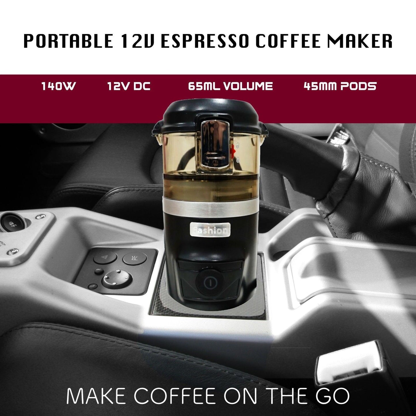 Car Portable Espresso Coffee Maker Machine DC12V Ground Coffee ESE Pods Travel