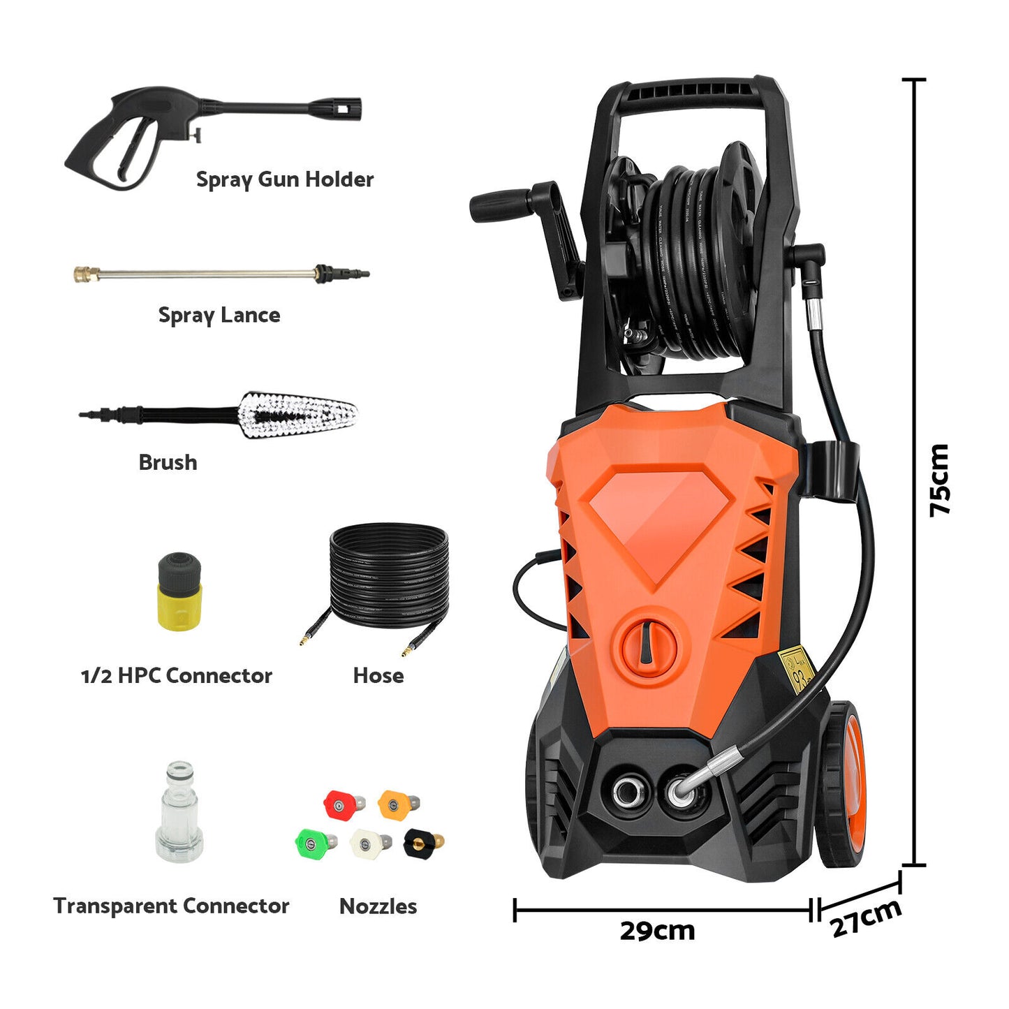 4000PSI High Pressure Washer Cleaner Universal Electric Water Gurney 10M Hose