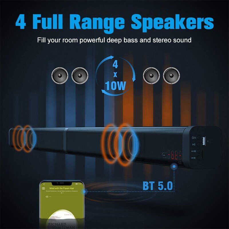 Bluetooth Sound Bar TV Split Soundbar Wired Wireless Home Theater Surround Sound