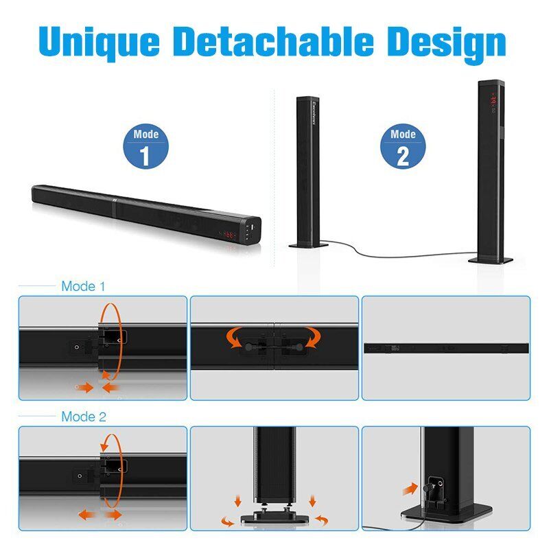 Bluetooth Sound Bar TV Split Soundbar Wired Wireless Home Theater Surround Sound