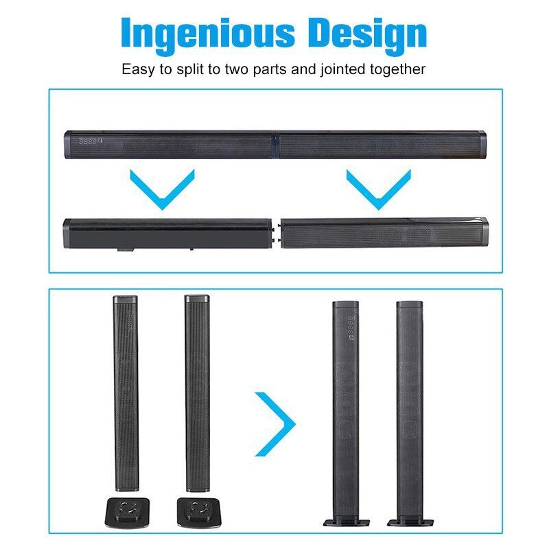 Bluetooth Sound Bar TV Split Soundbar Wired Wireless Home Theater Surround Sound