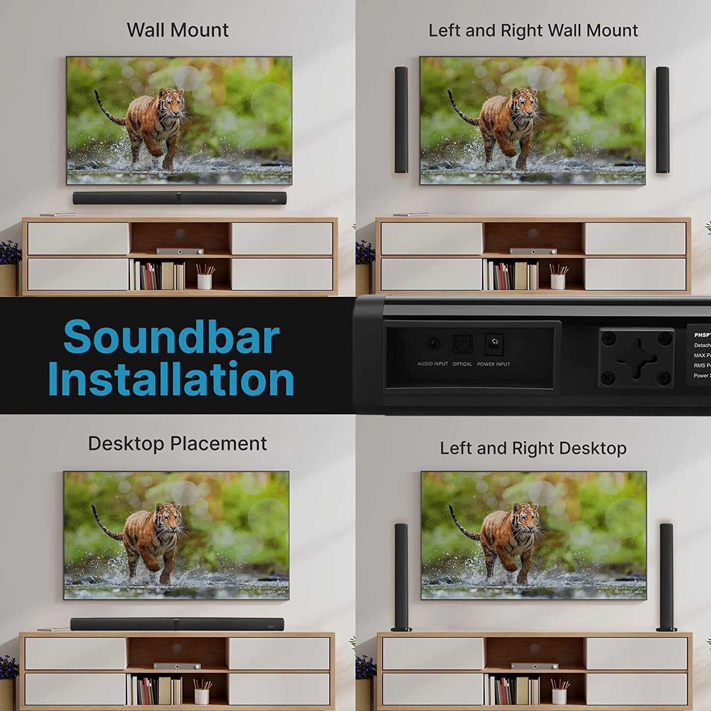 Bluetooth Sound Bar TV Split Soundbar Wired Wireless Home Theater Surround Sound