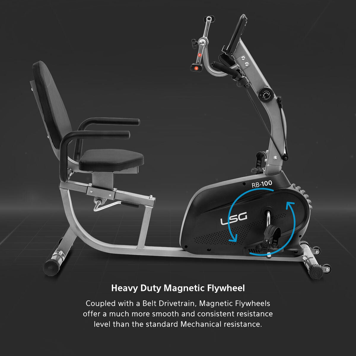 NEW LSG Fitness RB-100 Recumbent Bike Exercise Bike 8 Levels Magnetic Resistance