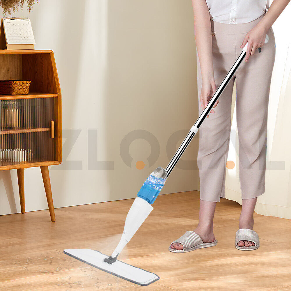 Spray Mop Microfiber Flat Mop Cleaner Household Floor Kitchen Bath Broom Sweeper