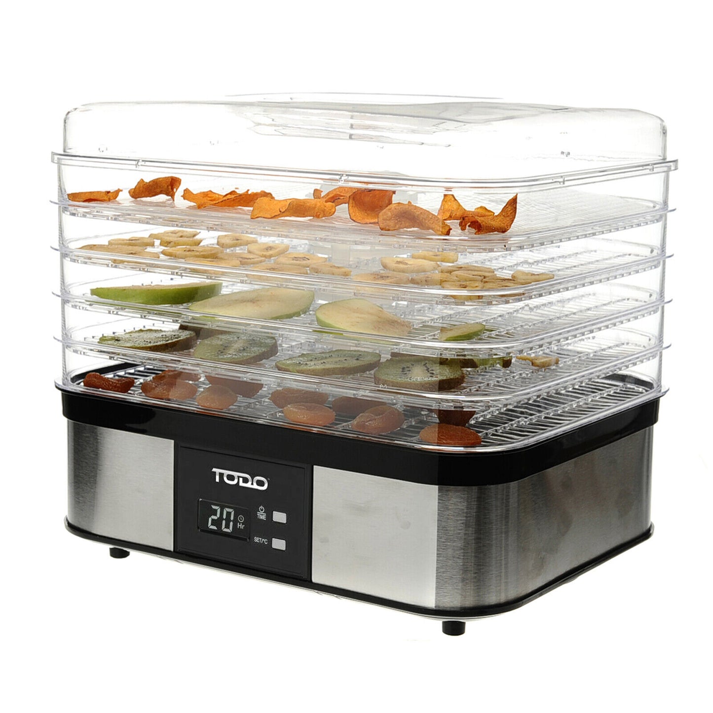 TODO 250W Stainless Steel Food Dehydrator Preserve Yogurt Fruit Dryer Jerky M...