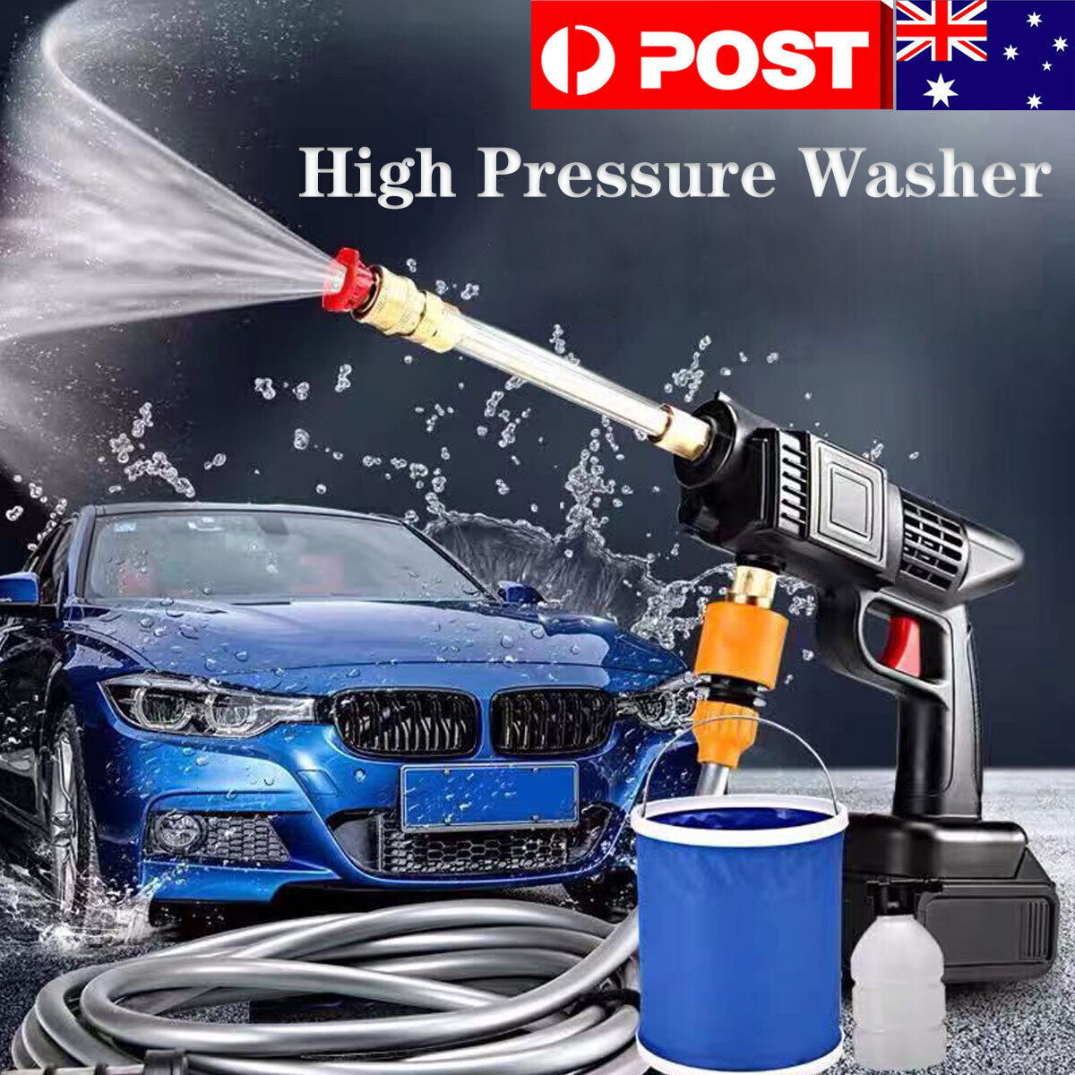 2500W Cordless Electric High Pressure Water Spray Gun Car Washer Cleaner Battery