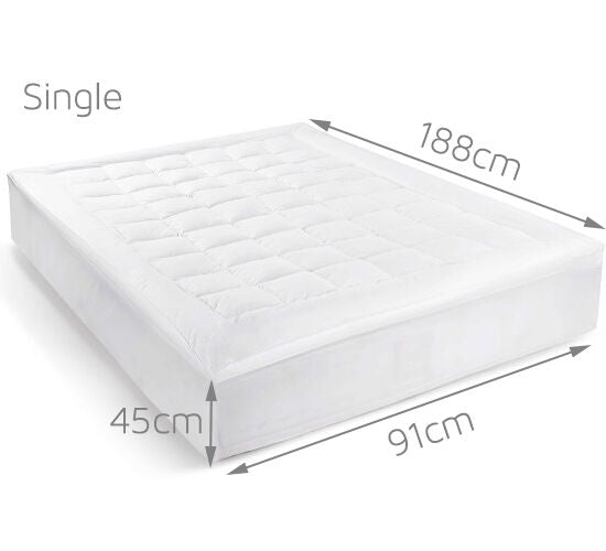 ALL SIZE 1000GSM Bamboo Fibre Pillowtop Mattress Topper Pad Underlay