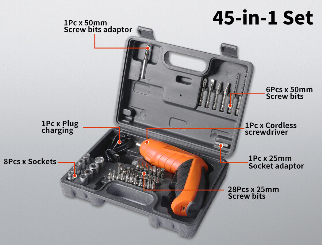 Traderight Cordless Screwdriver Electric Drill Magnetic Screw Driver Precision