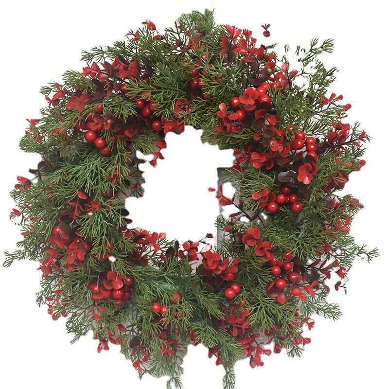 Christmas Wreath Simulation Decor Berry Wreath Window Door Hanging Xmas Tree AU