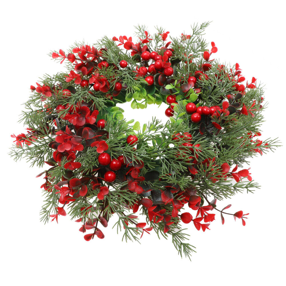 Christmas Wreath Simulation Decor Berry Wreath Window Door Hanging Xmas Tree AU