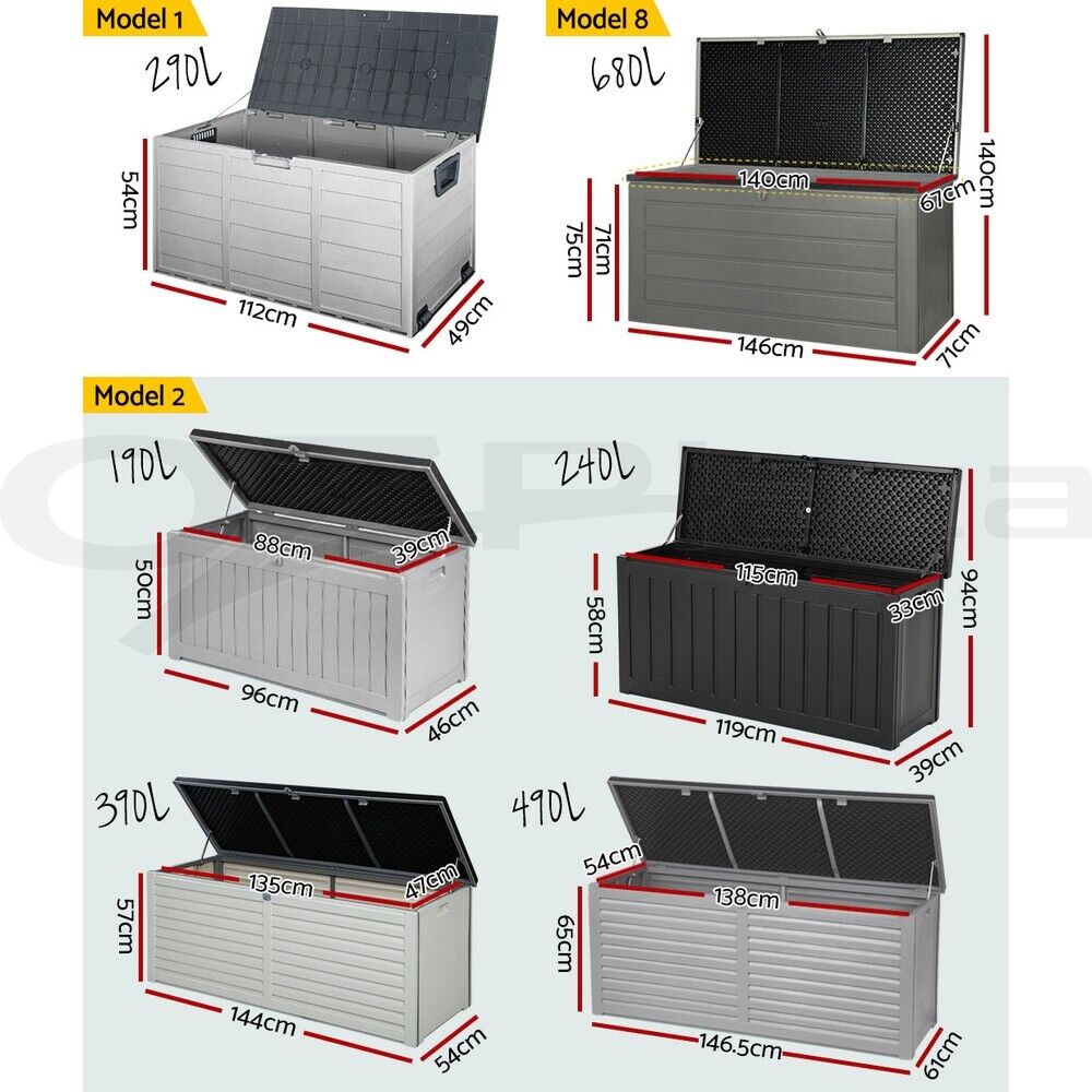 Gardeon Outdoor Storage Box Container Lockable Indoor Toy Tools Shed Garden