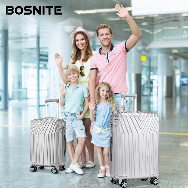 3pcs Travel Luggage Set Lightweight Trolley Suitcase Lock Carry On Bag Hard Case