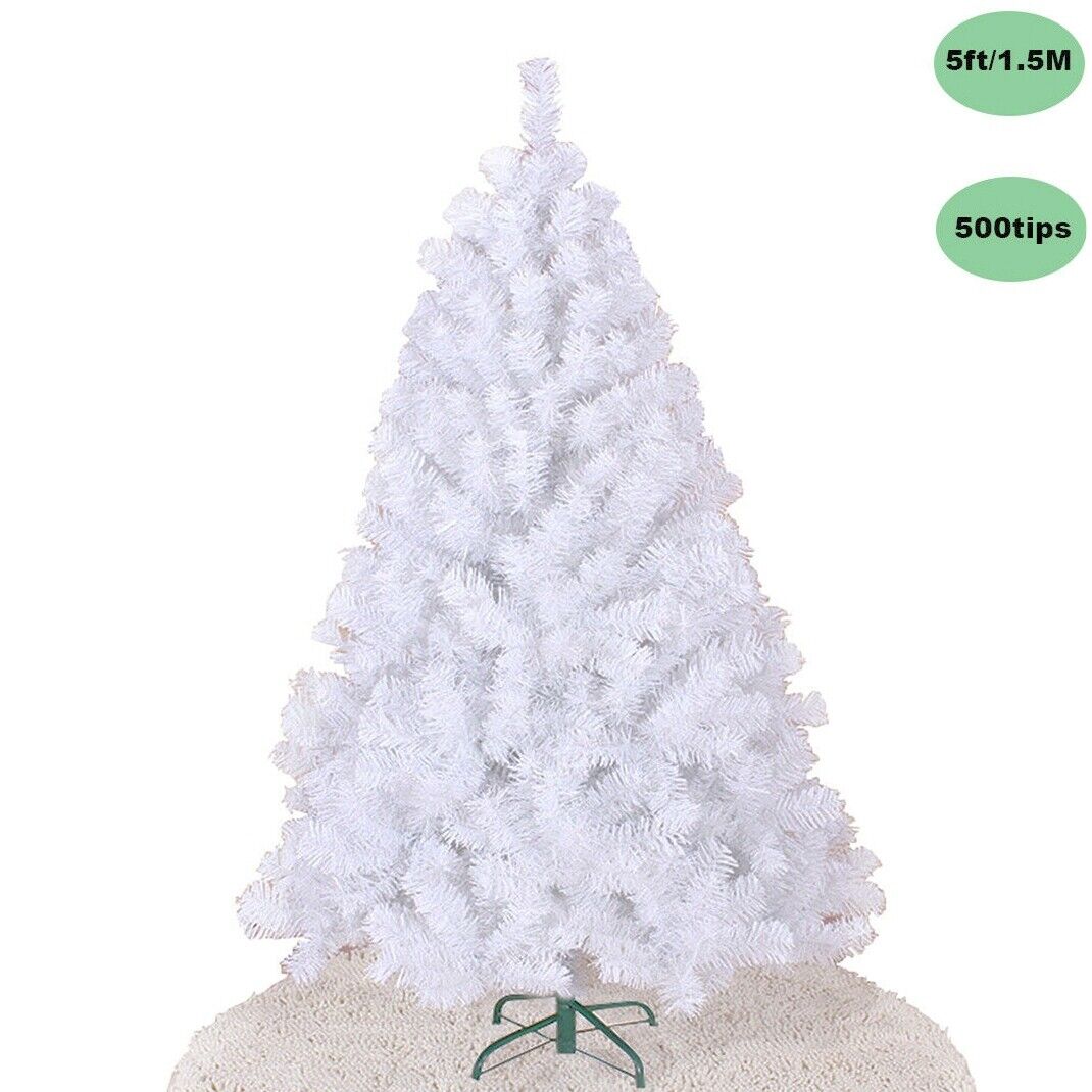 5FT 1.5M Christmas Tree Multicolour Fluffy Tips Metal Stand Easy Assembly Xmas