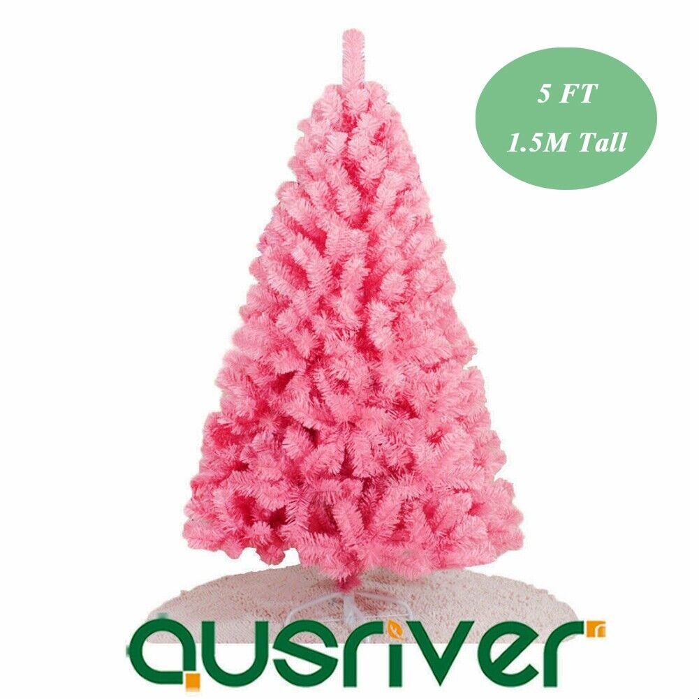 5FT 1.5M Christmas Tree Multicolour Fluffy Tips Metal Stand Easy Assembly Xmas