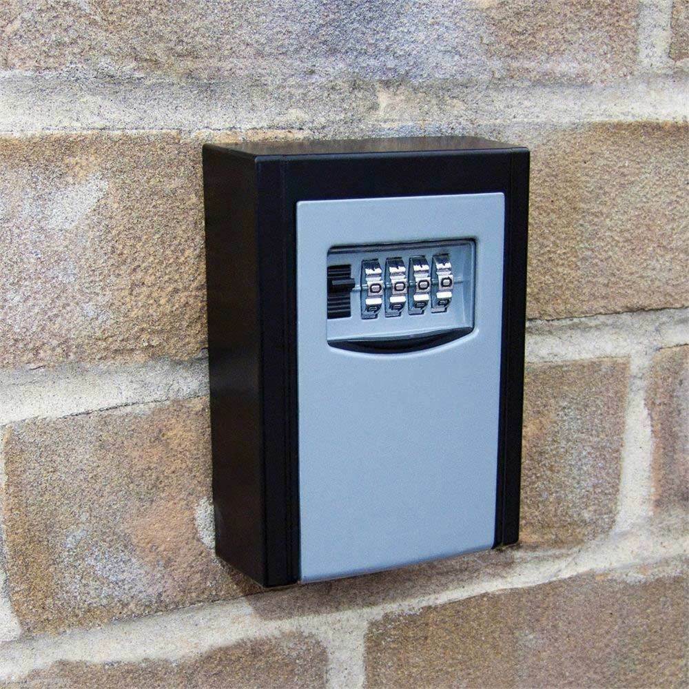 OUTDOOR HIGH SECURITY WALL MOUNTED KEY SAFE BOX CODE SECURE LOCK STORAGE 4 Digit