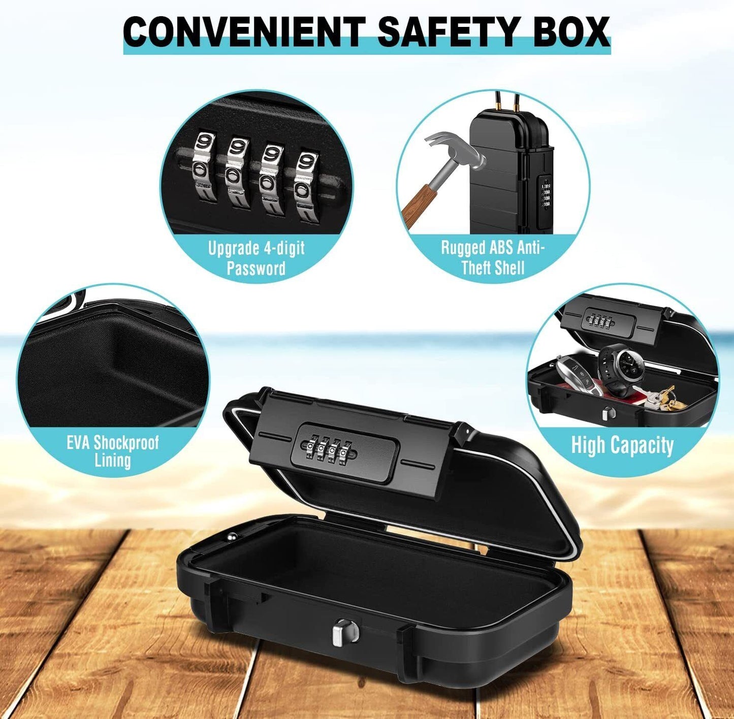 Stash Box ABS Plastic Storage Container with combination lock Smell Proof AU