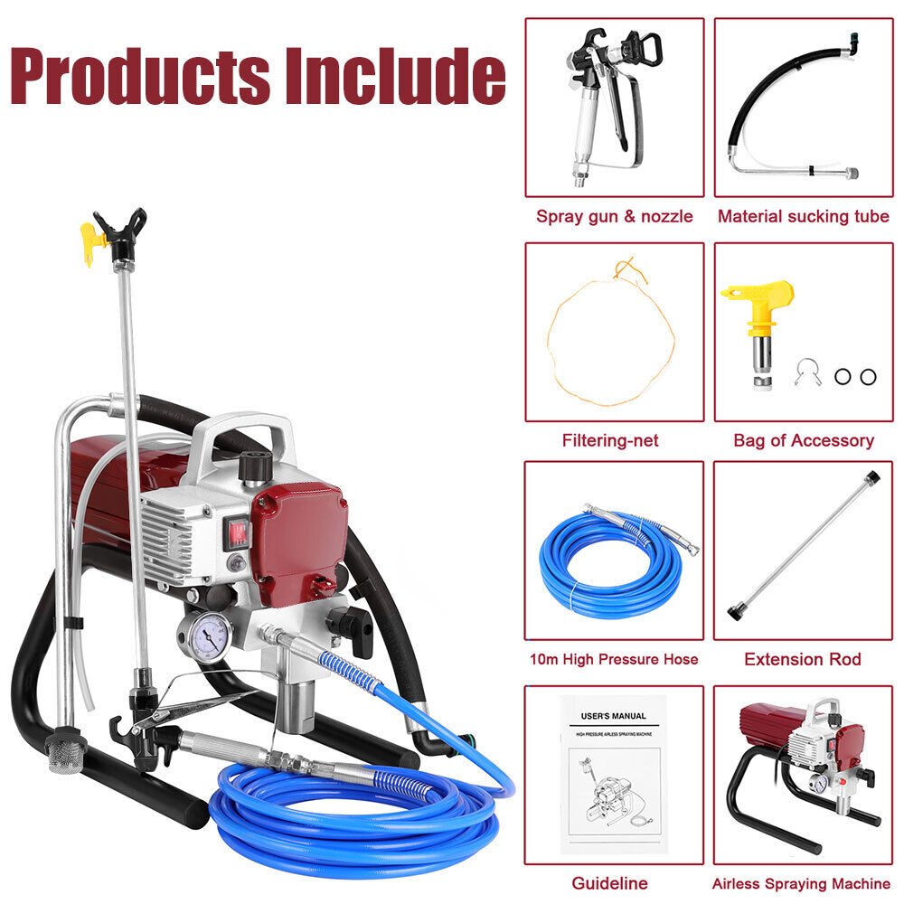 Airless Paint Sprayer Airless Spray Gun 3300PSI Painting Machine 2.2 L/MIN 1800W