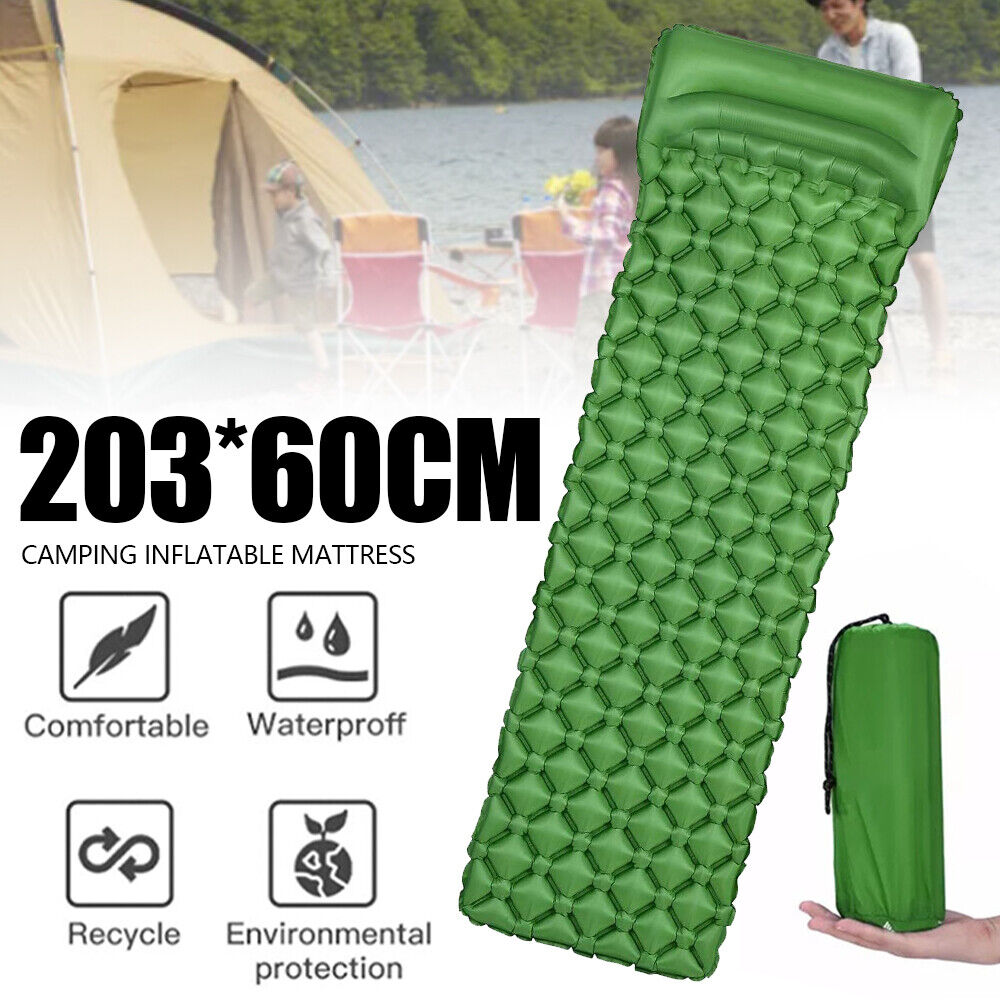 Self Inflating Mattress Camping Hiking Airbed Mat Sleeping with Pillow Bag Camp.